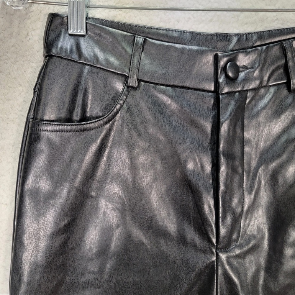 Faux leather Black Wide Leg pants XS - Picture 4 of 6